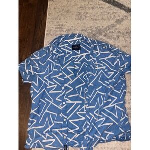 American Eagle Outfitters Seriously Soft Blue Patterned Shirt